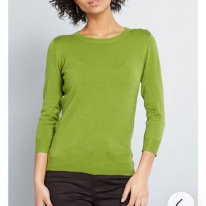 ModCloth Charter School Leaf Green Sweater